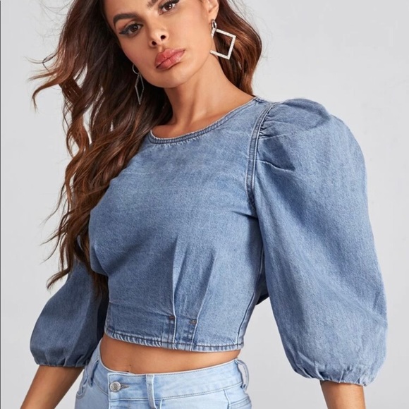 SHEIN Tops - Crop Denim Top